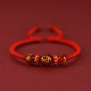 Buddha Stones Handmade Red Agate Chinese Zodiac Red String Braided Protection Bracelet Bracelet BS Red Agate Chinese Zodiac-Tiger