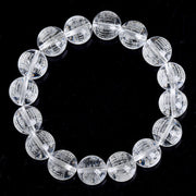 Buddha Stones Heart Sutra Natural White Crystal Protection Bracelet