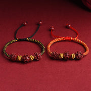 Buddha Stones Handmade Cinnabar Chinese Zodiac Red String Braided Luck Bracelet Bracelet BS 1