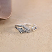 Buddha Stones 925 Sterling Silver Year Of The Snake Two-headed Snake Adjustable Open Ring Ring BS 7