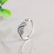 Buddha Stones 925 Sterling Silver Year Of The Snake Two-headed Snake Adjustable Open Ring Ring BS 9