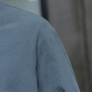Buddha Stones Solid Color Frog-button Tang Suit Cotton Linen Men's Jacket Shirt With Pockets - image 9