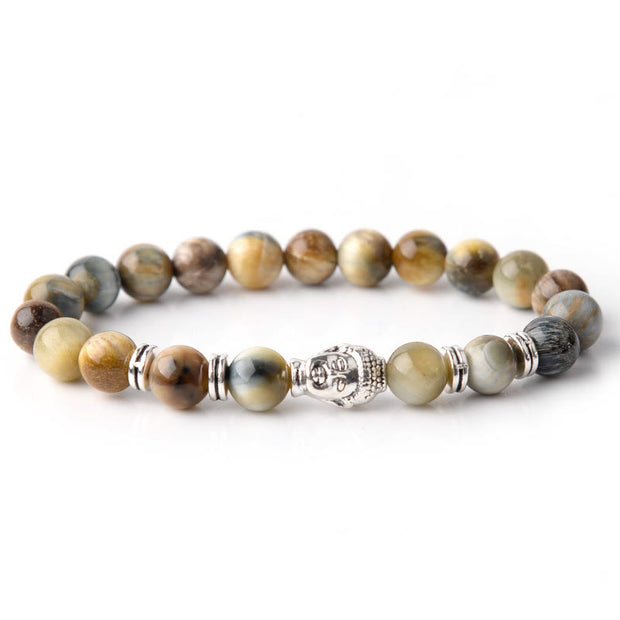 FREE Today: Protection Strength Blue Green Red Tiger Eye Buddha Head Bracelet FREE FREE 27