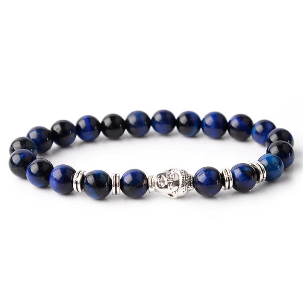 FREE Today: Protection Strength Blue Green Red Tiger Eye Buddha Head Bracelet FREE FREE 45