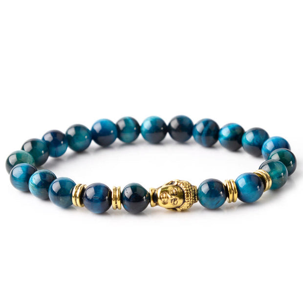 FREE Today: Protection Strength Blue Green Red Tiger Eye Buddha Head Bracelet FREE FREE 19