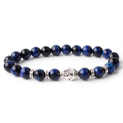 Buddha Stones Blue Green Red Tiger Eye Buddha Head Balance Bracelet