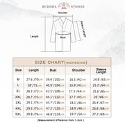 Buddha Stones Casual V-Neck Long Sleeve Shirt Linen Men Clothing