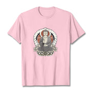 Buddha Stones Meditating Buddha Sitting With Lotus Pattern Tee T-shirt