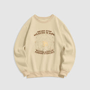 Buddha Stones Never Stop Believing In Hope Om Lotus Design Fleece Lined Polyester Sweatshirt