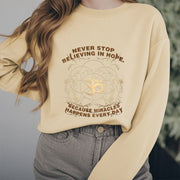 Buddha Stones Never Stop Believing In Hope Om Lotus Design Fleece Lined Polyester Sweatshirt