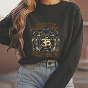 Buddha Stones Never Stop Believing In Hope Om Lotus Design Fleece Lined Polyester Sweatshirt