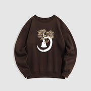 Buddha Stones Buddha Sitting Under The Tree Fleece Lined Polyester Sweatshirt