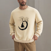 Buddha Stones Buddha Sitting Under The Tree Fleece Lined Polyester Sweatshirt