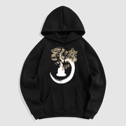 Buddha Stones Buddha Sitting Under The Tree Fleece Lined Hoodie