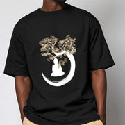 Buddha Stones Buddha Sitting Under The Tree Cotton Tee T-shirt