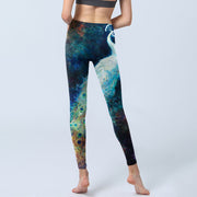 Buddha Stones Blue Peacock Colorful Feathers Print Gym Leggings Women's Yoga Pants - image 7