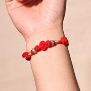 Buddha Stones Red String Jade Luck Fortune Knot Braided Couple Bracelet