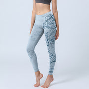 Buddha Stones Blue Soaring Dragon Swirling Clouds Print Gym Leggings Women's Yoga Pants - LightSkyBlue - US18，UK/AU22，EU50 (4XL) - image 1