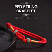 Buddha Stones Red String Jade Luck Fortune Knot Braided Couple Bracelet