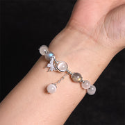 Buddha Stones Cat's Eye Moonstone Butterfly Star Charm Support Bracelet