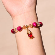 Buddha Stones Red Tiger Eye PiXiu Fox Protection Self Confidence Bracelet