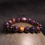 Buddha Stones Natural Purple Tiger Eye Protection Strength Bracelet