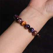 Buddha Stones Natural Purple Tiger Eye Protection Strength Bracelet