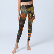 Buddha Stones Vibrant Phoenix Gym Leggings Women's Yoga Pants