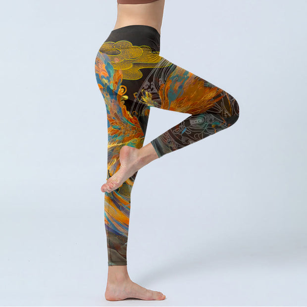 Buddha Stones Vibrant Phoenix Gym Leggings Women's Yoga Pants - image 4
