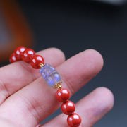 Buddha Stones Cinnabar Moonstone PiXiu Blessing Bracelet