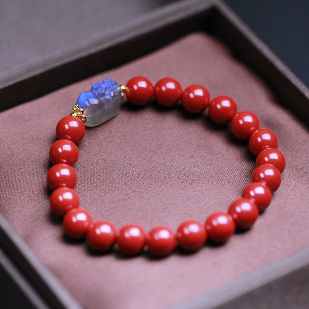 Buddha Stones Cinnabar Moonstone PiXiu Blessing Bracelet Bracelet BS 2