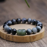 Buddha Stones Natural Eagle's Eye Stone Hetian Jade Pixiu Confidence Bracelet Bracelet BS 3