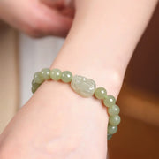 Buddha Stones Natural Hetian Jade PiXiu Carved Luck Bracelet Bracelet BS 4