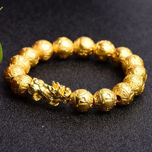 Buddha Stones PiXiu Om Mani Padme Hum Carved Wealth Bracelet Bracelet BS 8