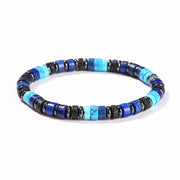 Buddha Stones Hematite Turquoise Lazurite Lava Rock Black Glitter Stone Support Bracelet