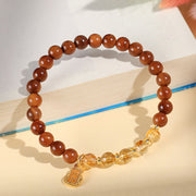 Buddha Stones Green Phantom Citrine Rutilated Quartz Super Seven Crystal Confidence Bracelet