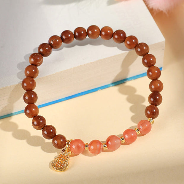 Buddha Stones Green Phantom Citrine Rutilated Quartz Super Seven Crystal Confidence Bracelet