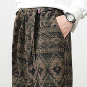 Buddha Stones Ethnic Jacquard Knitting Drawstring Men's Pants With Pockets Men's Pants BS 14