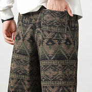 Buddha Stones Ethnic Jacquard Knitting Drawstring Men's Pants With Pockets Men's Pants BS 15