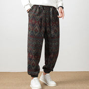 Buddha Stones Ethnic Jacquard Knitting Drawstring Men's Pants With Pockets Men's Pants BS 20