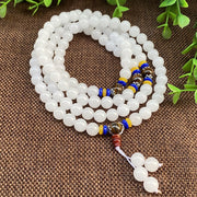 Buddha Stones 108 Mala Beads Natural Golden Silk Jade Wealth Luck Bracelet