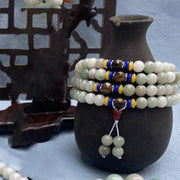 Buddha Stones 108 Mala Beads Natural Shetai jade Luck Prosperity Bracelet