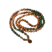 Buddha Stones 108 Mala Beads Natural Stone Picture Jasper Turquoise Lotus Positive Bracelet