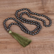 Buddha Stones 108 Mala Beads Natural Stone Hematite Tassel Powerful Bracelet