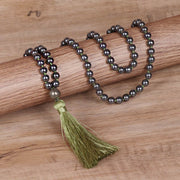 Buddha Stones 108 Mala Beads Natural Stone Hematite Tassel Powerful Bracelet