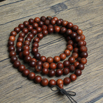 Buddha Stones 108 Mala Beads Lightning Struck Jujube Wood The Golden Light Mantra Protection Bracelet