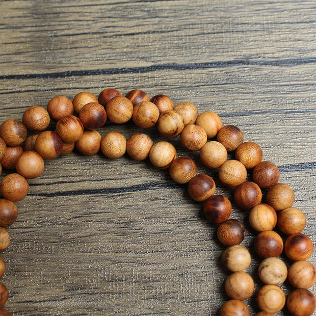 Buddha Stones 108 Mala Beads Lightning Strike Peach Wood Hand Polishing Protection Bracelet