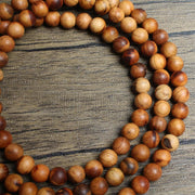 Buddha Stones 108 Mala Beads Lightning Strike Peach Wood Hand Polishing Protection Bracelet