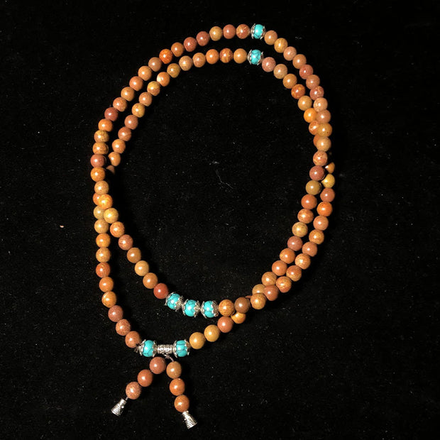 Buddha Stones 108 Mala Beads Bian Stone Healing Bracelet