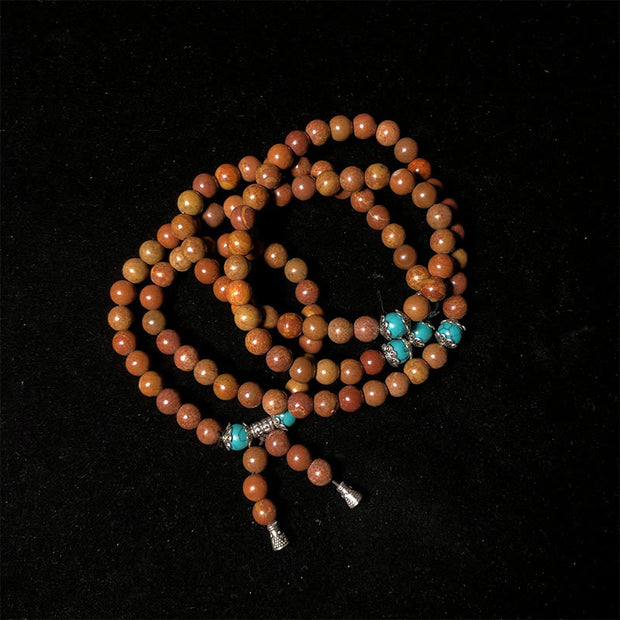 Buddha Stones 108 Mala Beads Bian Stone Healing Bracelet Mala Bracelet BS 2